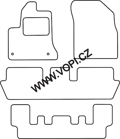 Autokoberce Citroen C4 Picasso 7 míst 10/2006 - 05/2013 Royalfit (846)